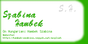 szabina hambek business card